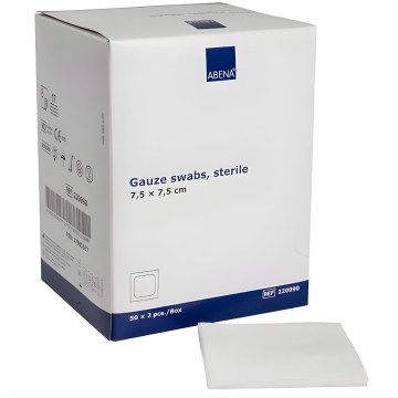 Abena Γάζα 7.5x7.5cm  17 κλωστών 8ply, Αποστειρωμένα  50×2 τμχ
