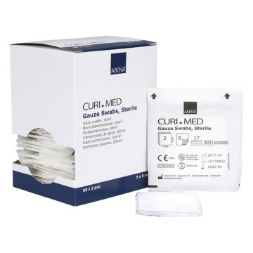 Abena Curi Med Gauze Swabs Επιθέματα Γάζας αποστειρωμένα 17 κλωστών 8ply, 7.5x7.5cm 50×2 τμχ Abena Curi Med Gauze Swabs Επιθέματα Γάζας αποστειρωμένα 17 κλωστών 8ply, 7.5x7.5cm 50×2 τμχ