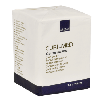 Abena Curi Med Gauze Swabs Επιθέματα Γάζας μη αποστειρωμένα 17 κλωστών 8ply, 7.5x7.5cm 100 τμχ