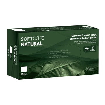 Γάντια Latex Soft Care NATURAL με πούδρα  Γάντια Latex Soft Care NATURAL με πούδρα