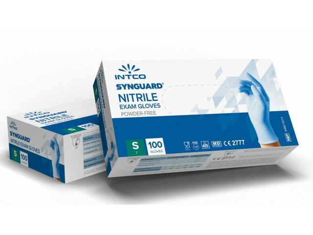 Γάντια Νιτριλίου Χωρίς Πούδρα INTCO, 100τεμ.