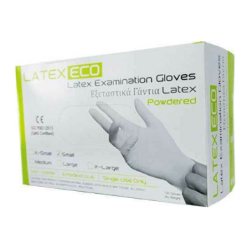 Latex Eco Free Examination Gloves Small-Medium-Large Size 100pcs 