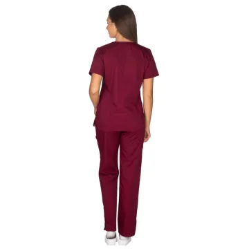Alezi Women’s Medical Scrub in Classic Fit – Burgundy