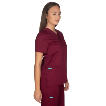 Alezi Women’s Medical Scrub in Classic Fit – Burgundy