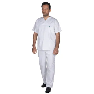 Alezi Unisex Medical Scrub in Classic Fit – White