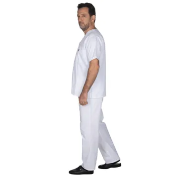 Alezi Unisex Medical Scrub in Classic Fit – White