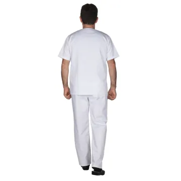 Alezi Unisex Medical Scrub in Classic Fit – White