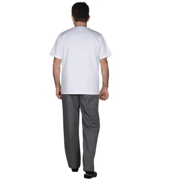  Alezi Ιατρική Στολή Ανδρική κλασσική γραμμή– Λευκό Γκρι