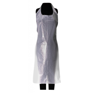 Ποδιά πλαστική μίας χρήσης λευκή (100τμχ)