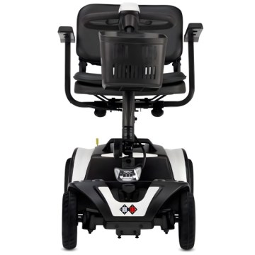 Rear view of the Centuro Mini mobility scooter highlighting the taillights and storage basket.