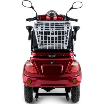 Κόκκινο τρίτροχο scooter κινητικότητας Veleco ZT15 με οπίσθια προβολή