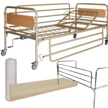 Χειροκίνητο Νοσοκομειακό κρεβάτι με στρώμα κάγκελα