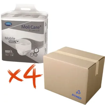 Hartmann MoliCare Premium Mobile Incontinence Brief Box: 4 Packages x 14 Pieces