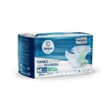 Πάνες Ακράτειας Ενηλίκων Open Care, Super, Medium, 30 τεμ. Πάνες Ακράτειας Ενηλίκων Open Care, Super, Medium, 30 τεμ.