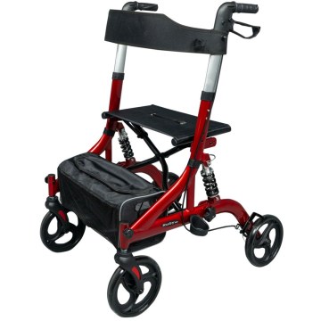 Rollator Αλουμινίου MOBIAK “RUBY” με Ανάρτηση, Τροχούς 8” & Κάθισμα (Κόκκινο, 136kg) 