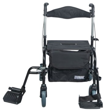 2 σε 1 rollator με υποπόδια για ξεκούραση ή μετακίνηση με συνοδό – μπροστινή όψη