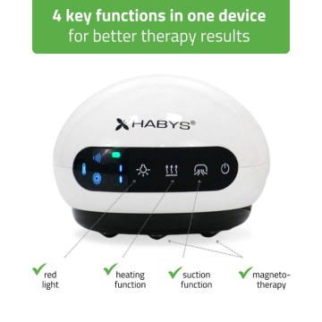 HABYS AirBubble Ηλεκτρική Συσκευή Μασάζ με Βεντούζα 4 σε 1, Κόκκινο Φως, μαγνητικά στοιχεία Θέρμανση