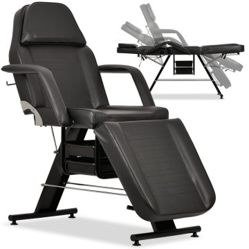 ARIA NERO Beauty Chair fully reclining function with Trays Black Aveno Life