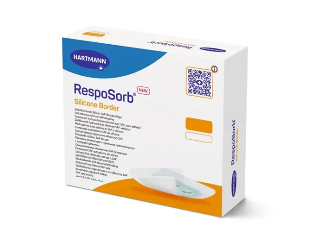 RespoSorb Silicone Border  Adhesive Dressing 16cm X 26cm RespoSorb Silicone Border  Adhesive Dressing 16cm X 26cm