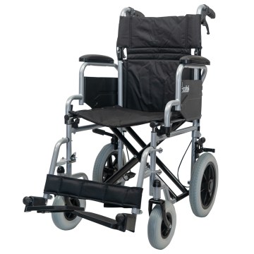 Mobiak Gemini 811303 Folding Wheelchair 12"- 44cm Medium Wheels-Silver Mobiak Gemini 811303 Folding Wheelchair 12"- 44cm Medium Wheels-Silver