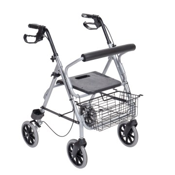 Aluminum Rollator Silver Aluminum Rollator Silver