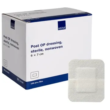 ABENA Sterile Adhesive Dressing, non woven, 6x7cm, 100pc ABENA Sterile Adhesive Dressing, non woven, 6x7cm, 100pc
