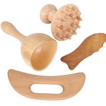 Wooden Massage Tools Set, 4 pcs – Beech & Sandalwood (Habys) Wooden Massage Tools Set, 4 pcs – Beech & Sandalwood (Habys)