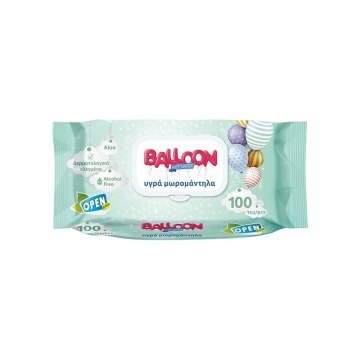 OPEN Balloon Υγρά Μωρομάντηλα με καπάκι Aloe 100τμχ OPEN Balloon Υγρά Μωρομάντηλα με καπάκι Aloe 100τμχ